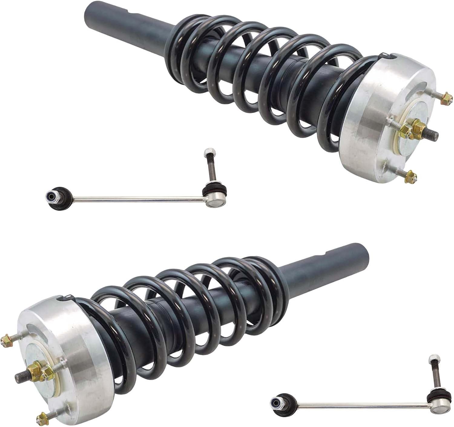 TRQ Front Suspension Kit Complete Strut & Coil Spring Assembly Sway Bar Stabilizer Link Compatible with 2007-2013 BMW X5 2008-2014 X6