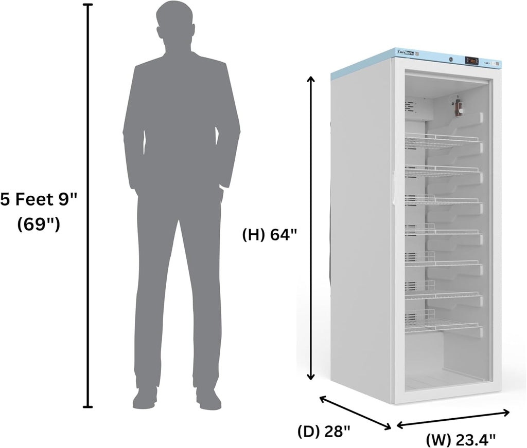 Conserv 23.4' Wide Pharmacy & Clinic Refrigerator, 12.7 Cu.Ft Medical Vaccine Fridge, WiFi Temperature Monitoring, High/Low Temp Alarm, Locking Door, No Frost, ETL Listed, 110V