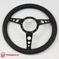 15' Classic Wrapped Steering Wheel 9 bolt with Horn Button-Black