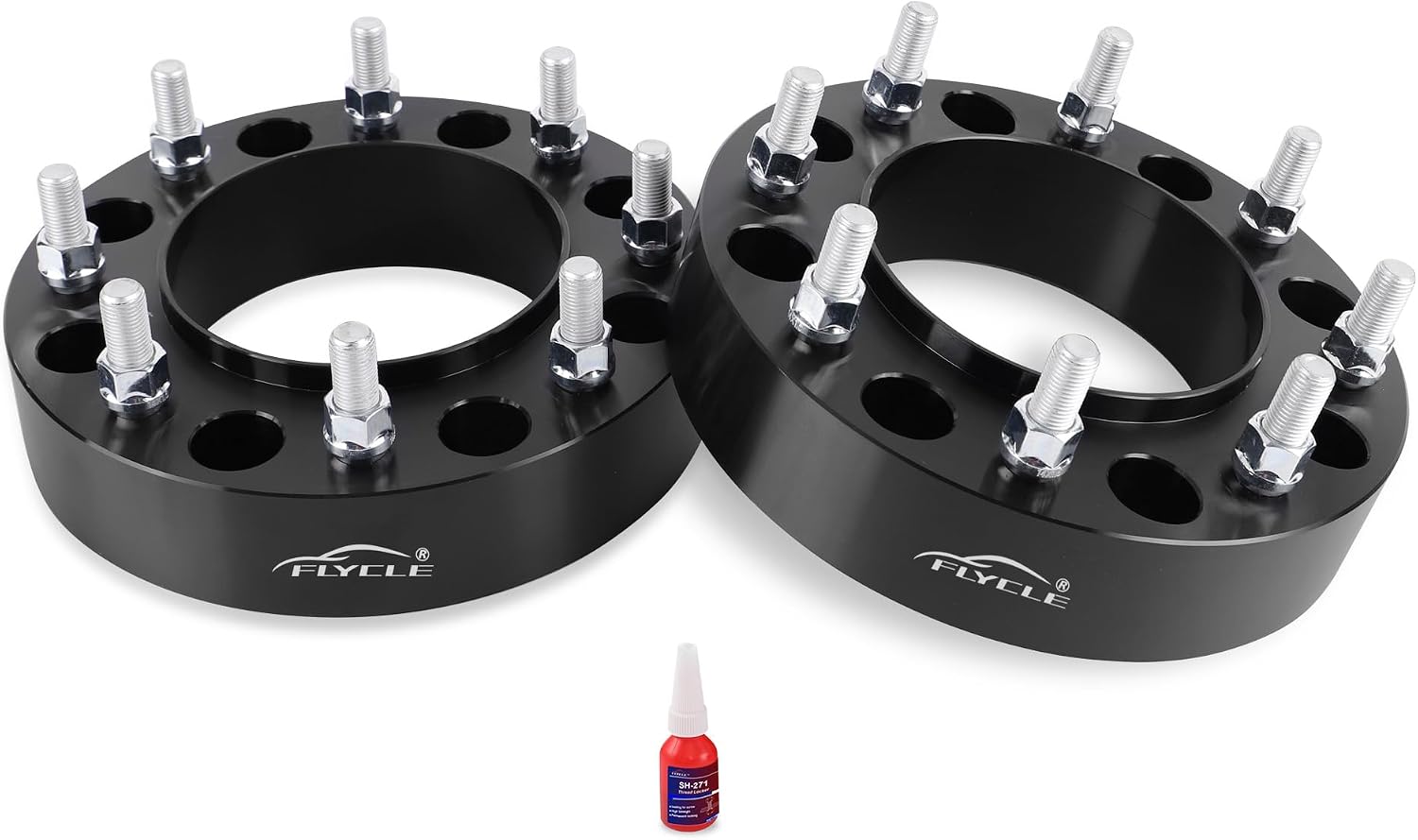 FLYCLE 8x200 Hubcentric Wheel Spacers, 2 inch 8x200mm Wheel Spacer M14x1.5 Studs & 142mm Hub Bore for Front Wheels 2005-2025 F350 Super Duty DRW, 2019-2025 Ram 3500 DRW