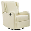 Angel Line Rebecca Upholstered Swivel Gliding Recliner,Metal, Beige/White