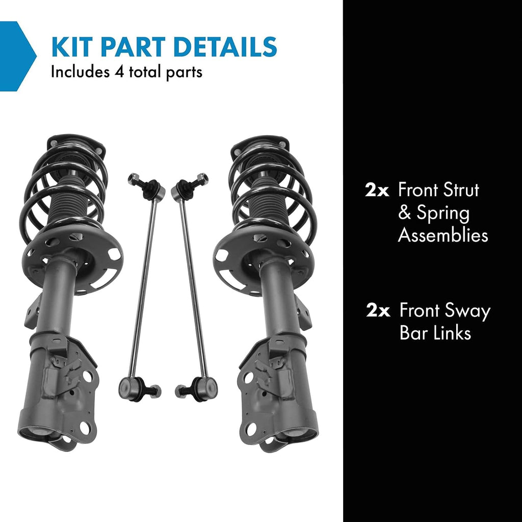 TRQ Front Suspension Kit Complete Strut & Coil Spring Assembly Sway Bar Stabilizer Link Compatible with 2013-2016 Mazda CX-5