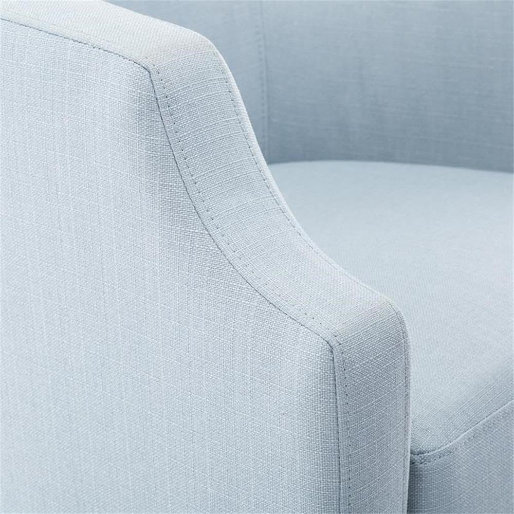 Infinity Polyester Fabric Swivel/Rocker Barrel Accent Chair with Pocket Coil Seat Cushion, 360 Degree Swivel, No Assembly Required, in Sky Blue Finish