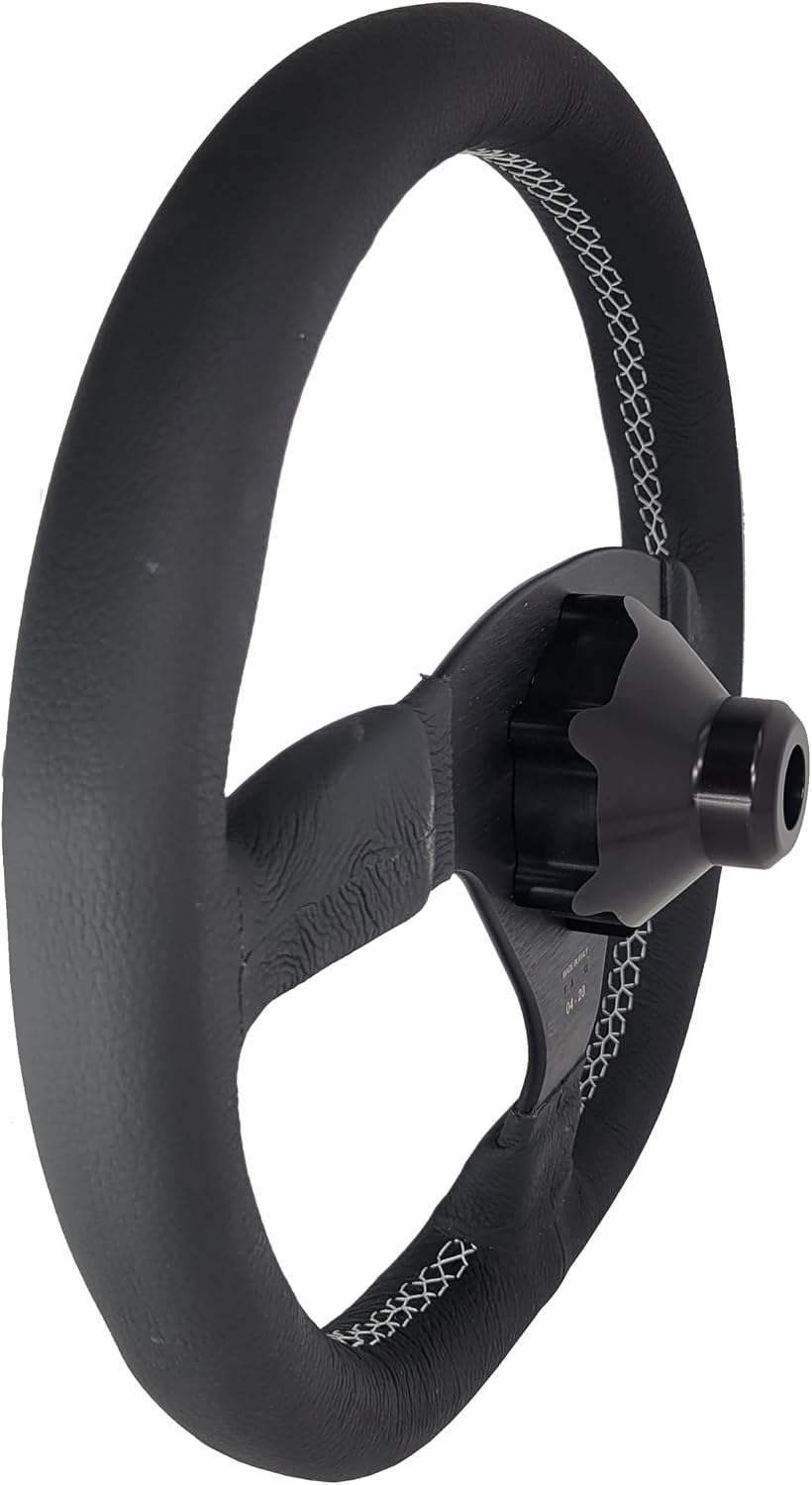 Sparco Polaris RZR Turbo S Steering Wheel and Sparco Hub Adapter, Leather Grip, Aluminum Frame, 6-Bolt Universal Pattern, Fits Polaris RZR, UTV, SXS,