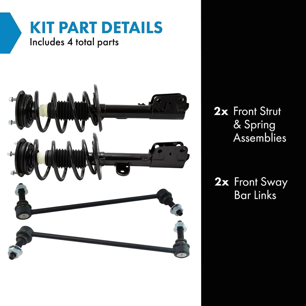 TRQ Front Suspension Kit Complete Strut & Coil Spring Assembly Sway Bar Stabilizer Link Compatible with 2013-2019 Ford Explorer Police Interceptor Utility