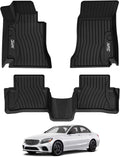 3W Floor Mats for Mercedes Benz C-Class 2015-2021(for Sedan Only,not fit Coupe and Cabriolet) TPE All Weather Custom Fit Floor Liner for Benz C-Class C300/C400/C350e/C43 AMG/C63 AMG/C63 AMG S