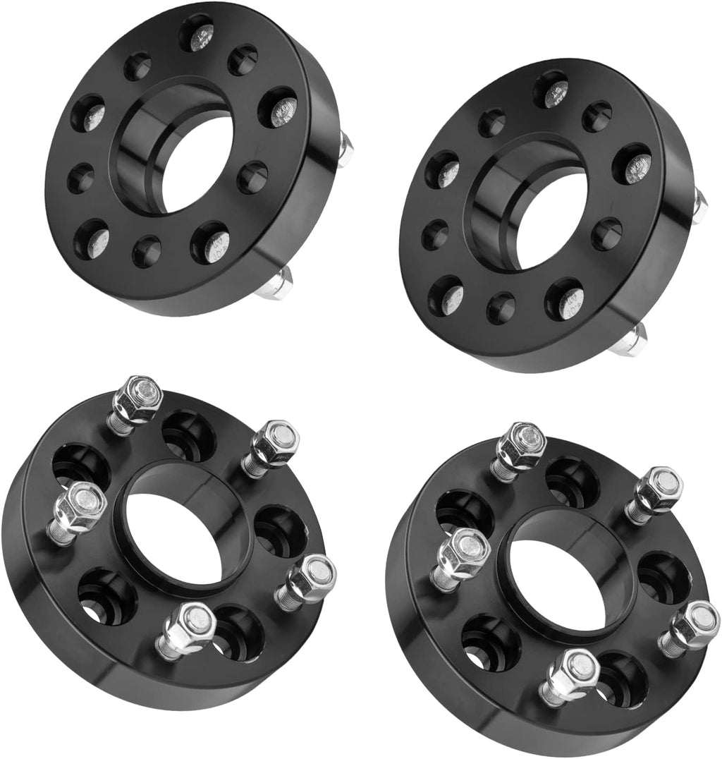 PHILTOP 5x4.5 to 5x5 Wheel Adapters 1.25 inch, 4 Pcs Hub Centric Wheel Adapters (Changes Bolt Pattern) with 71.5mm Hub Bore 1/2' x20 Studs fit for Explorer, Edge, Ranger, Mustang, Liberty, Wrangler