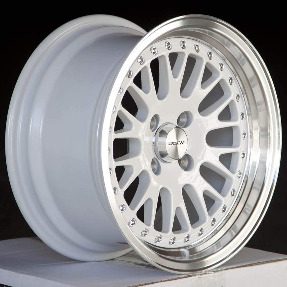 Circuit Performance CP21 15×8 Gloss White Wheel 4×100 [+25mm] compatible with Honda Civic EK EG, Acura Integra, BMW E30, Mazda Miata