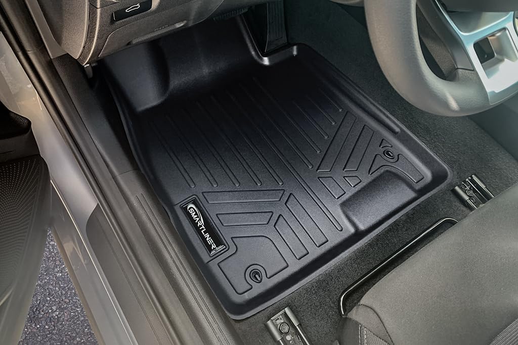 SMARTLINER Custom Fit All Weather 2 Row Black Floor Mat Liners Compatible with 2024-2025 Hyundai Sonata