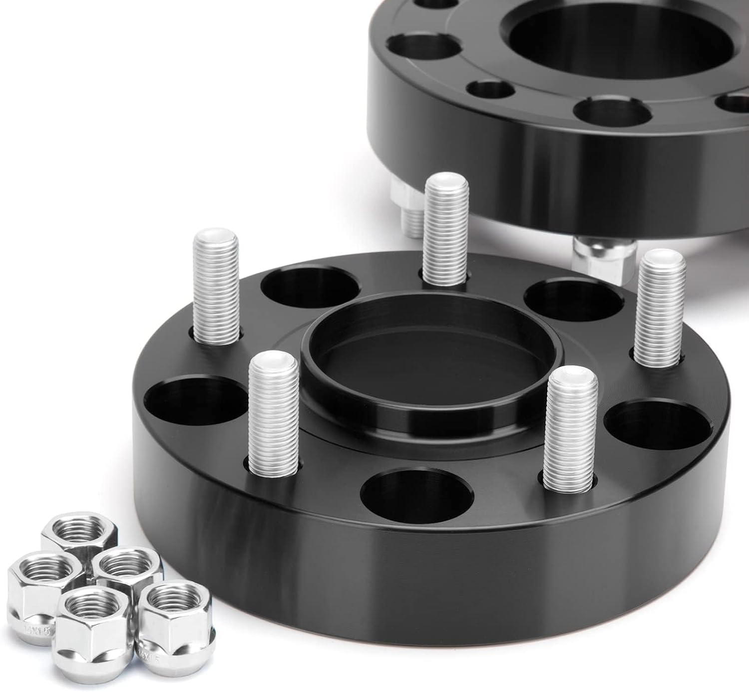 KSP 5X5.5 Ram 1500 Wheel Spacers, 1.5(38mm) 5x139.7mm to 5x139.7mm Hub Centric & 5 Lug Forged Wheel Spacers, Hub Bore 77.8mm Thread Pitch M14X1.5 for 2012-2018 Dodge Ram 1500, Package of 4Pcs Black
