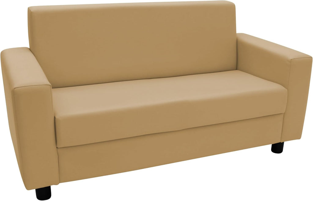 Factory Direct Partners SoftScape Inspired Playtime Classic Reading Sofa, Children's Commercial-Grade Upholstered Furniture for Home, Daycare, Preschool, Library Comfy Modern Design - Sand, 14473-SD