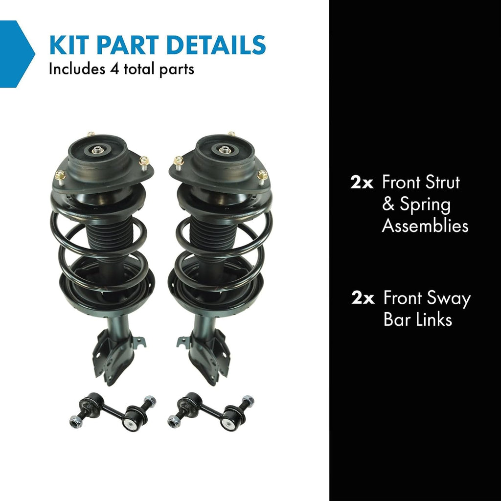 TRQ Front Suspension Kit Complete Strut & Coil Spring Assembly Sway Bar Stabilizer Link Compatible with 2009-2013 Subaru Forester