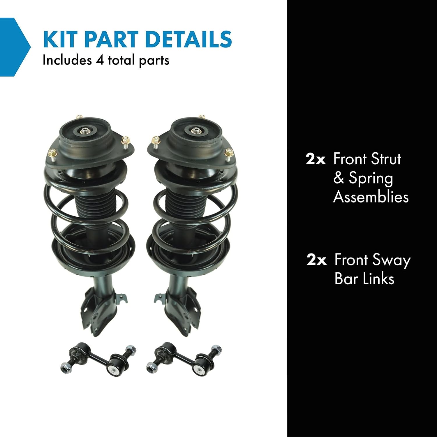 TRQ Front Suspension Kit Complete Strut & Coil Spring Assembly Sway Bar Stabilizer Link Compatible with 2009-2013 Subaru Forester