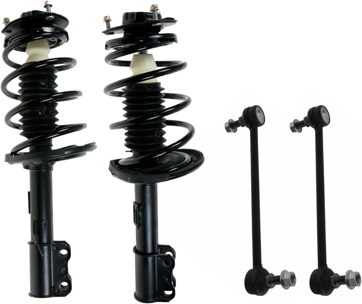 TRQ Front Suspension Kit Complete Strut & Coil Spring Assembly Sway Bar Stabilizer Link Compatible with 2004-2006 Toyota Camry