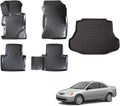 for Honda Civic Sedan 2002 2003 2004 2005 2006 3D Full Set Floor Mats Liner Cargo Liner Trunk Mat Liner 3D Waterproof Black Rubber Colour