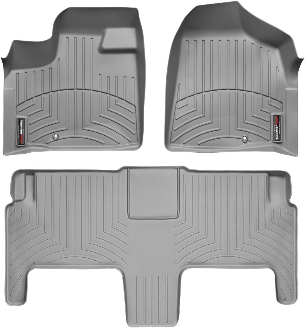 WeatherTech Custom Fit FloorLiners for Chrysler Town & Country Van, Routan, Town & Country Van - 1st & 2nd Row (464211-461412), Grey