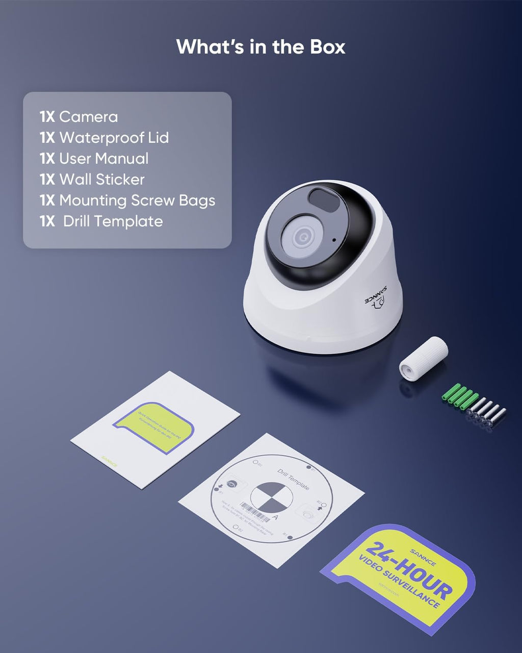 SANNCE 5MP PoE Security Camera System, 8CH 6MP Surveillance NVR with 4PCS 5MP HD Weatherproof Dome Cameras with H.265 Video Compression, Smart IR LED, APP Push Alert, Remote Access (NO HDD)