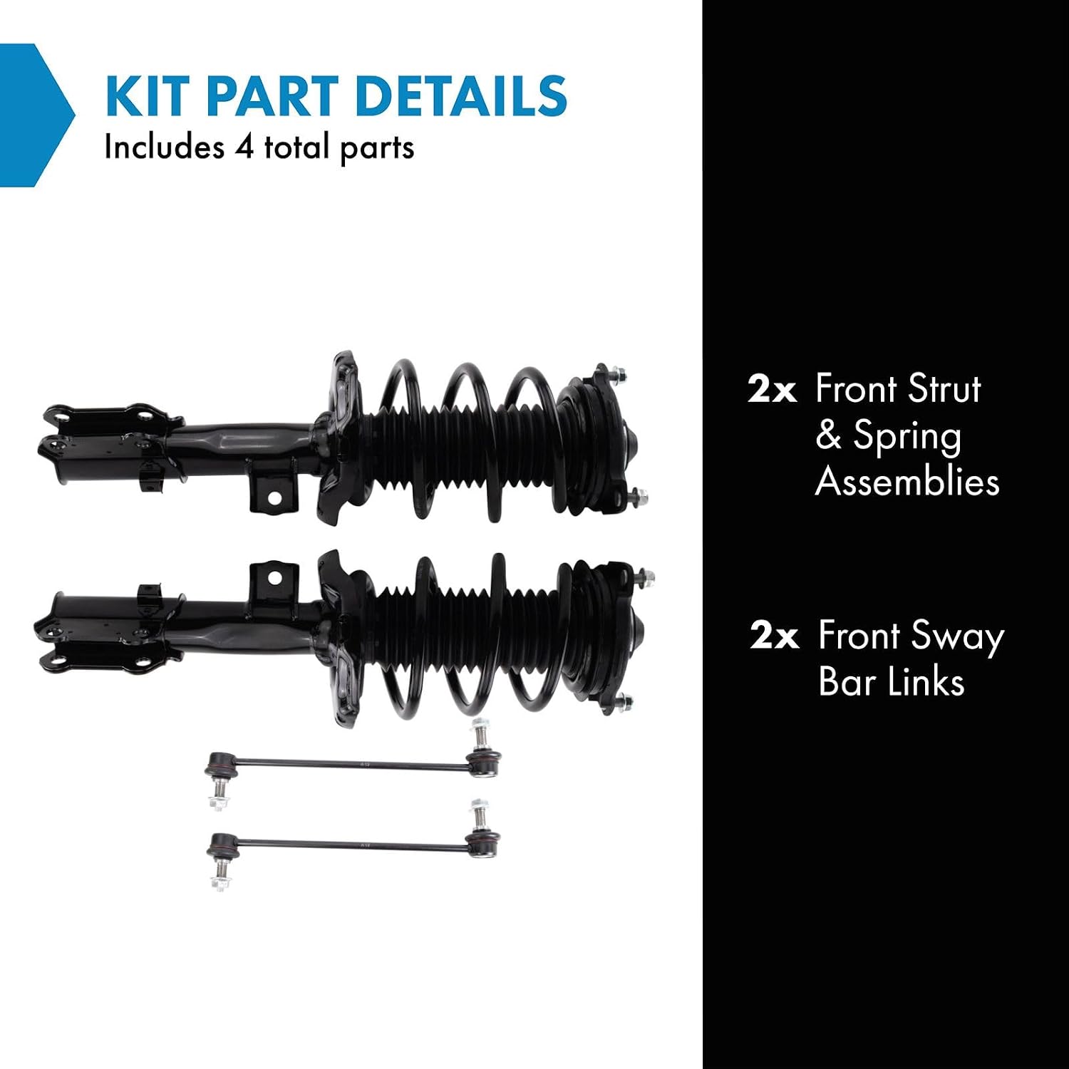 TRQ Front Suspension Kit Compatible with 2018-2023 Hyundai Kona