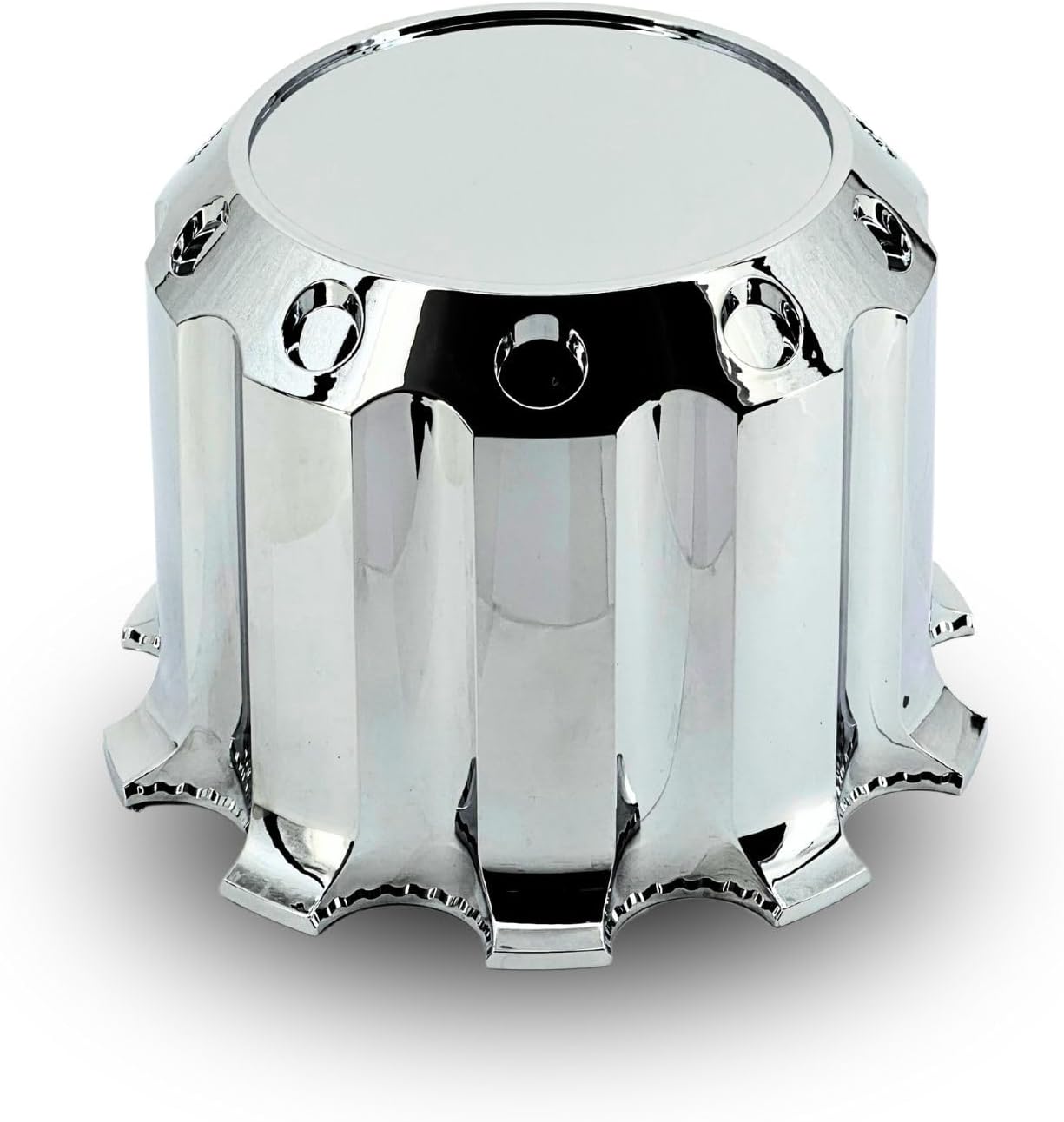TORQUE Luxury Chrome Front and Rear Axle Complete Wheel Cover Set 33mm Screw-on Lug Nut Covers for Semi Trucks (Installation Tool Included) Standart Hub Caps Kit (2 Front & 4 Rear) (TR634)