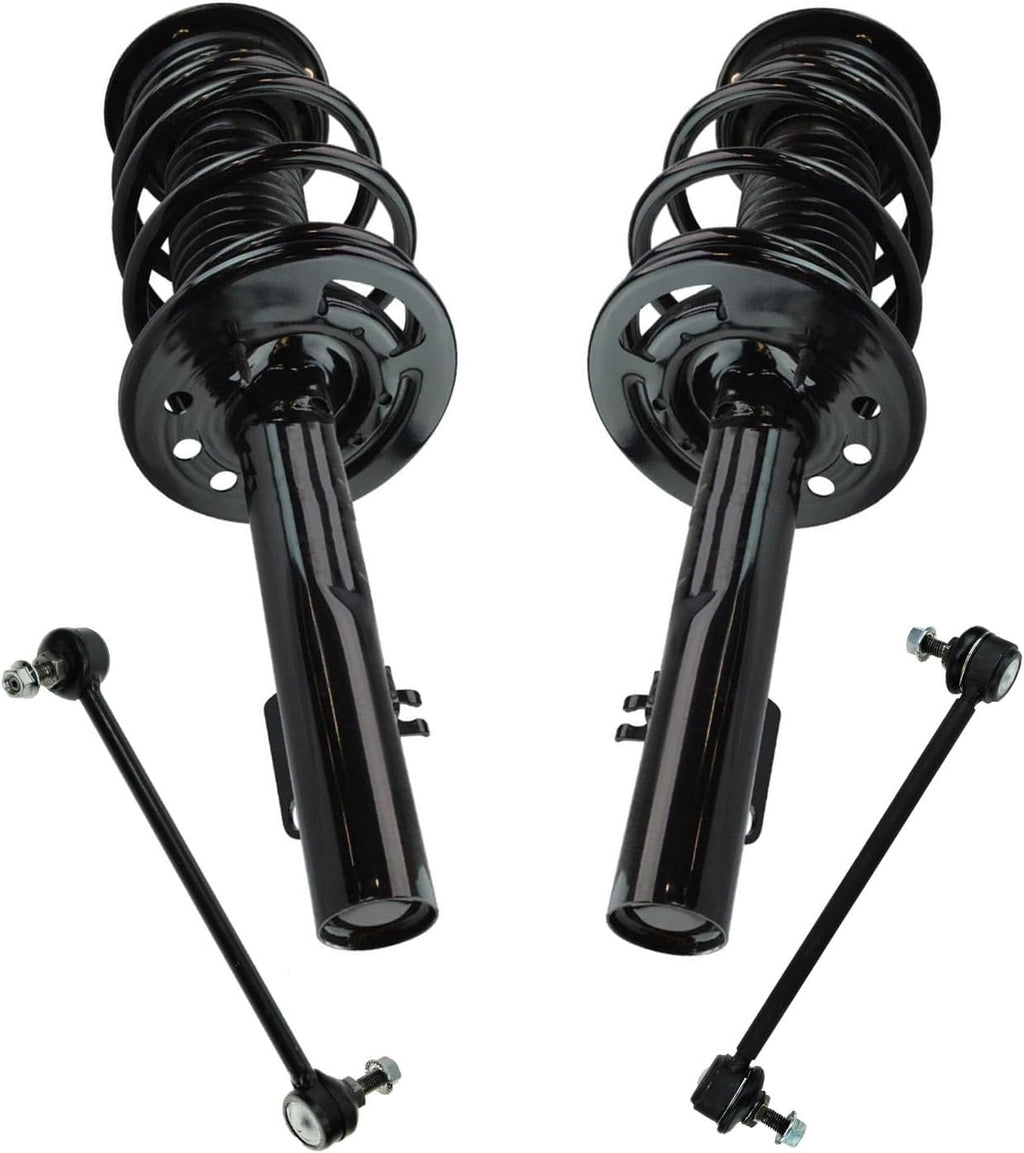 TRQ Front Suspension Kit Complete Strut & Coil Spring Assembly Sway Bar Stabilizer Link Compatible with 2008-2009 Ford Taurus X