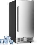 Electactic 15 Inch Outdoor Beverage Refrigerator, Undercounter Beverage Cooler with Stainless Steel Door, Built-in & Freestanding Drink Fridge for Beer Wine Soda, Outdoor Fridge for Patio Home Kitchen