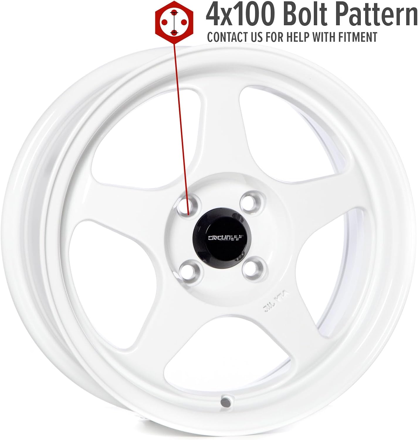 Circuit Performance CP22 15×6.5 Gloss White 4×100 [+35mm] Wheels Spoon Style Rims compatible with Honda Civic EK EG, Acura Integra DC2, BMW E30, Mazda Miata