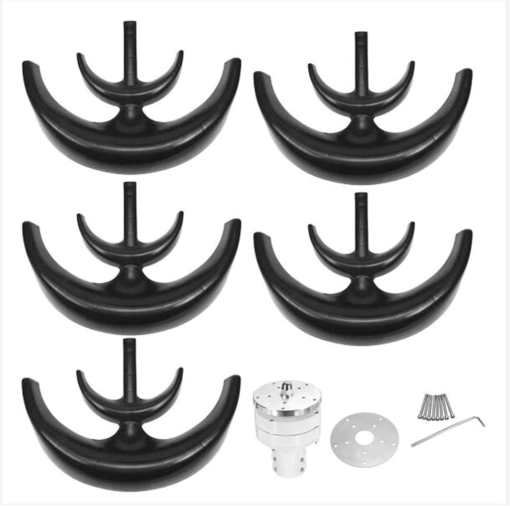 1000W Wind Turbine Generators Kit, 12V/24V/48V Lantern 5-Blade Vertical Wind Turbine Generator W/Controller for Home, Outdoor, Garden Lighting (Black),12V