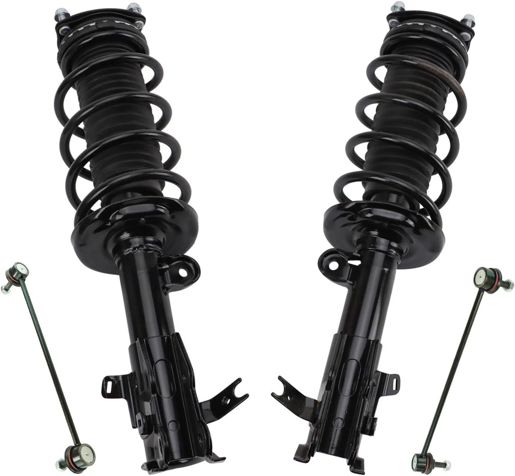 TRQ Front Suspension Kit Complete Strut & Coil Spring Assembly Sway Bar Stabilizer Link Compatible with 2012-2015 Honda Civic