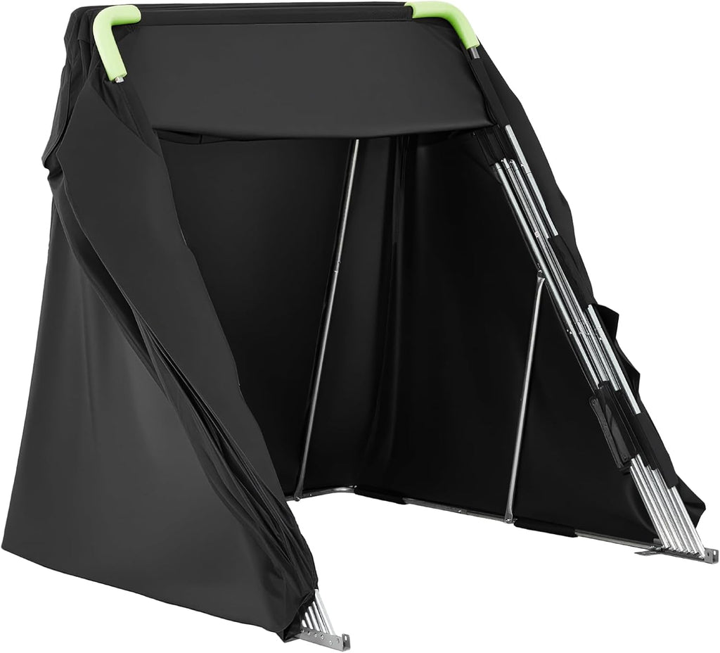VEVOR Motorcycle Storage Shelter 136 x 54 x 75 in with Security Lock, 600D Oxford Flip-Up Garage Tent, Heavy-Duty All-Weather Motorcycle Cover Shed with 2 Side Windows, Outdoor Vehicle Shelter, Black