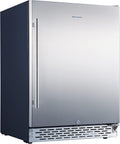Phiestina 24 inch Indoor/Outdoor Beverage Refrigerator 175 Cans Built-in/Freestanding Beverage Fridge Cooler Lockable Stainless Steel Door Auto Defrost Quiet For Home/Commercial,6 Removable Shelves