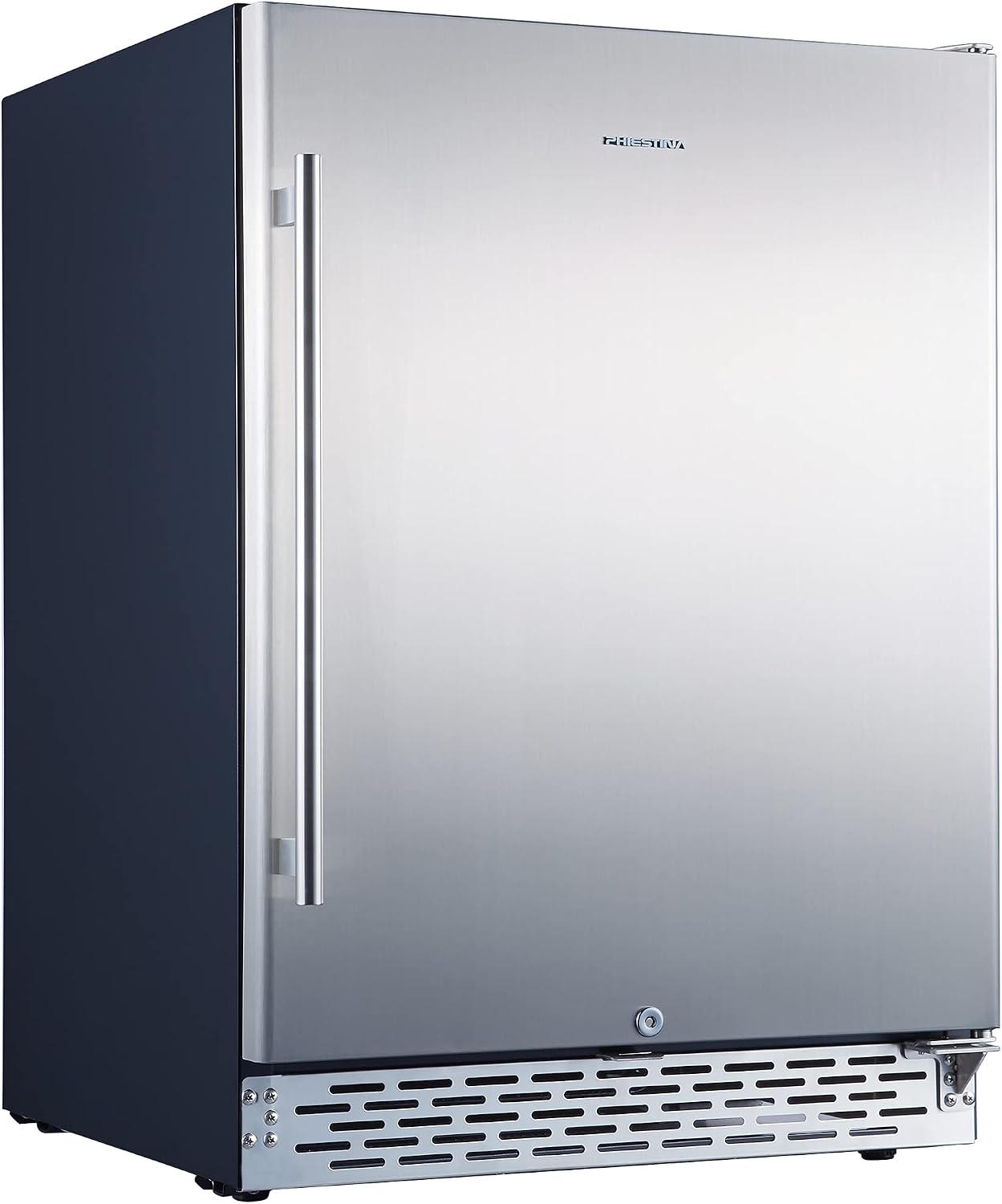 Phiestina 24 inch Indoor/Outdoor Beverage Refrigerator 175 Cans Built-in/Freestanding Beverage Fridge Cooler Lockable Stainless Steel Door Auto Defrost Quiet For Home/Commercial,6 Removable Shelves