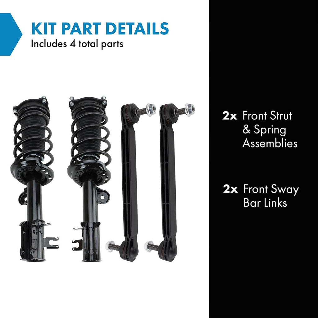 TRQ Front Suspension Kit 4 Piece for Jeep | for 2015-2021 Jeep Renegade FWD To 7/31/20 Production Date