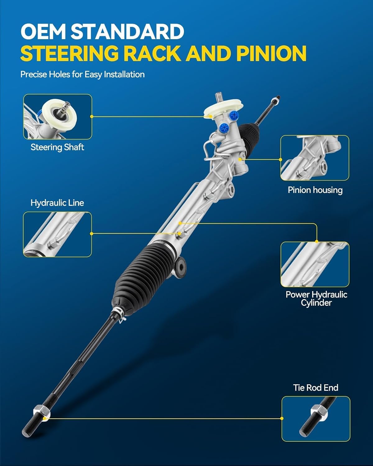 PHILTOP Hydraulic Power Steering Rack & Pinion Kit for 1997 Century, 1998-2002 Century Custom, with Outer Tie Rod Ends, Replace# 22-186