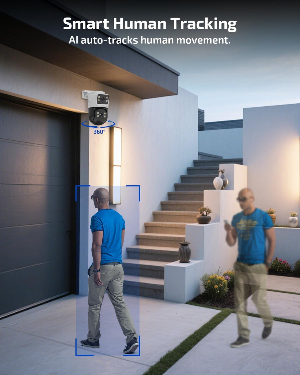 《4K Ultra HD & Auto Tracking》 Wired Security Camera System, Outdoor POE PTZ Video Surveillance Cameras Systems, Surveillance DVR Kits