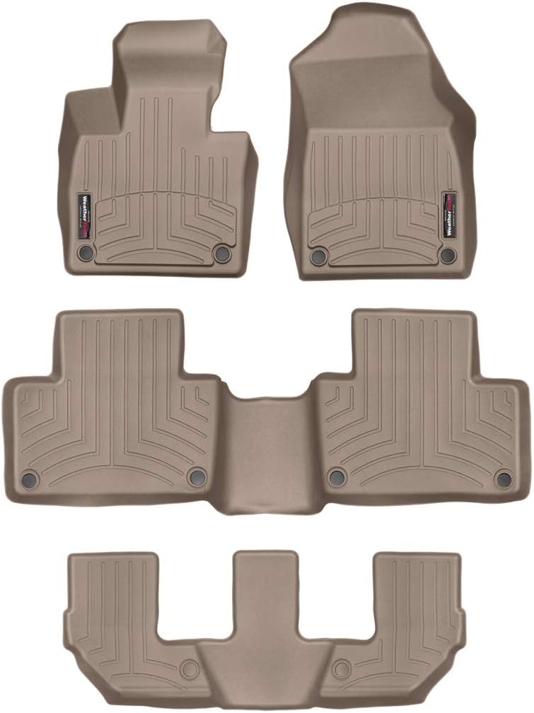 WeatherTech Custom Fit FloorLiners for Volvo XC90, XC90, XC90 - Full Set (45828-1-2-3), Tan