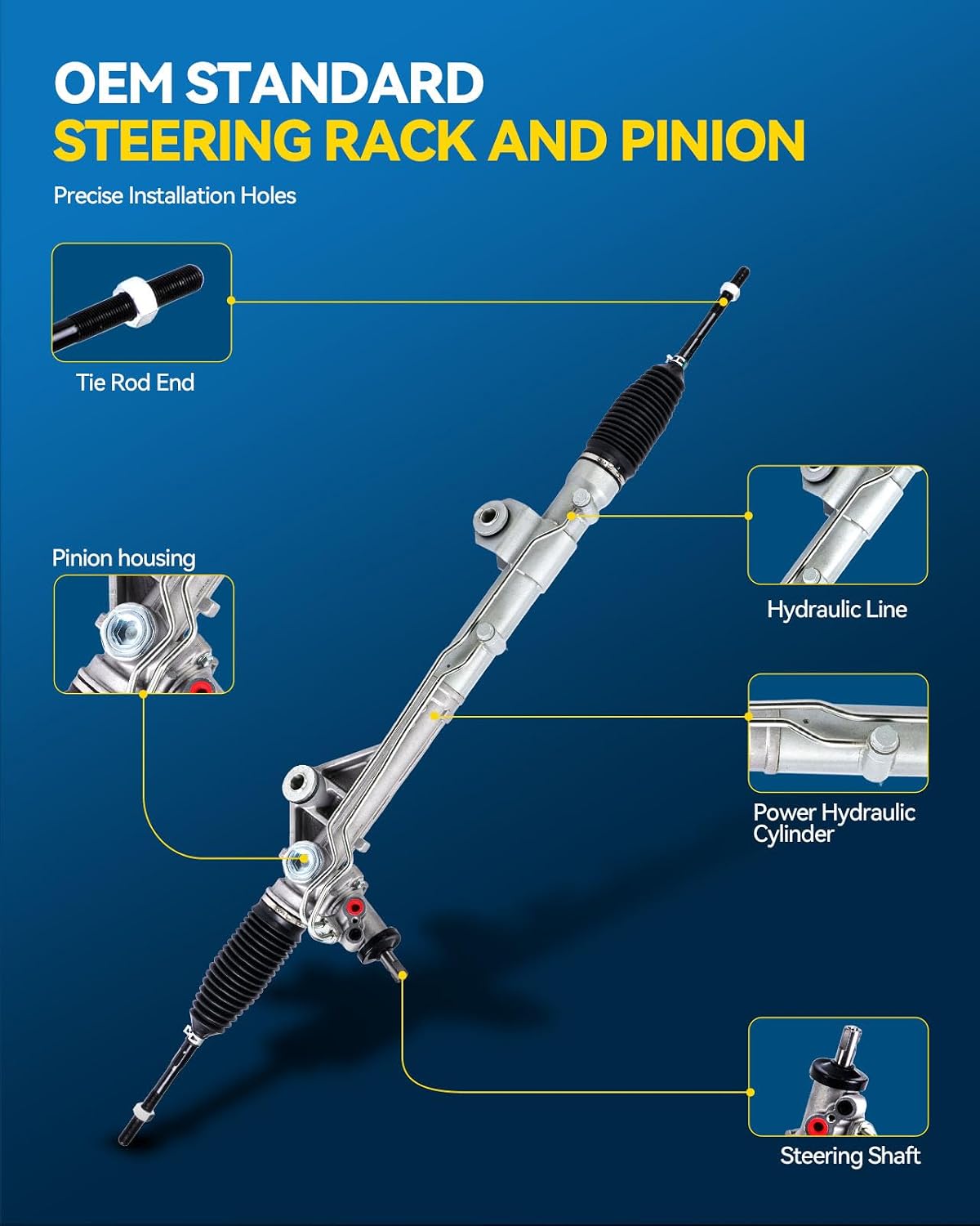 PHILTOP Hydraulic Power Steering Rack and Pinion for 2009-2010 F-150(WheelBase:145.0/157.0/163.0), Lobo 2009-2010 (Wheelbase 144.5) Replace# 22-2038