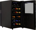 Koolatron 18 Bottle Dual Zone Wine Cooler, Black Thermoelectric Wine Fridge, 1.7 cu. ft (48L), Freestanding Wine Cellar, Red, White, Sparkling Wine Storage for Home Bar, Kitchen, Apartment, Condo