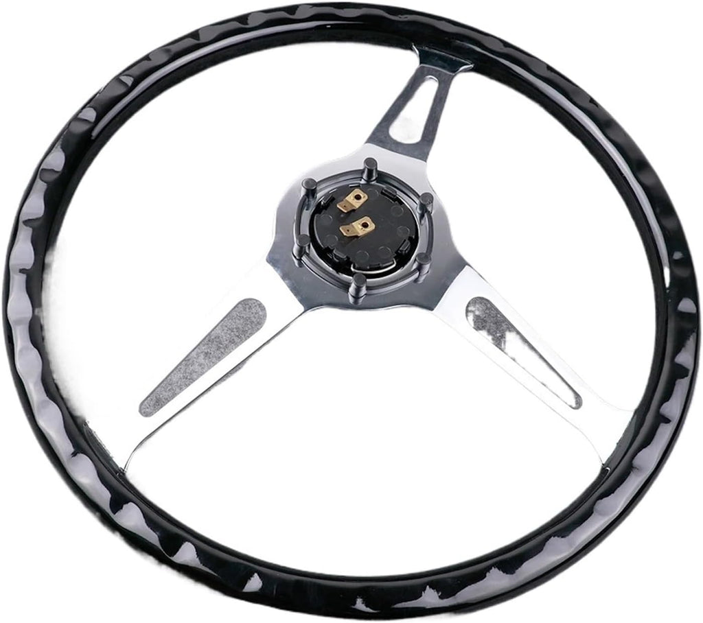 15Inch/380mm Solid Wood Steering Wheel Universal Sports Automobile Steering Wheel Car Accessories(Gold shelf)