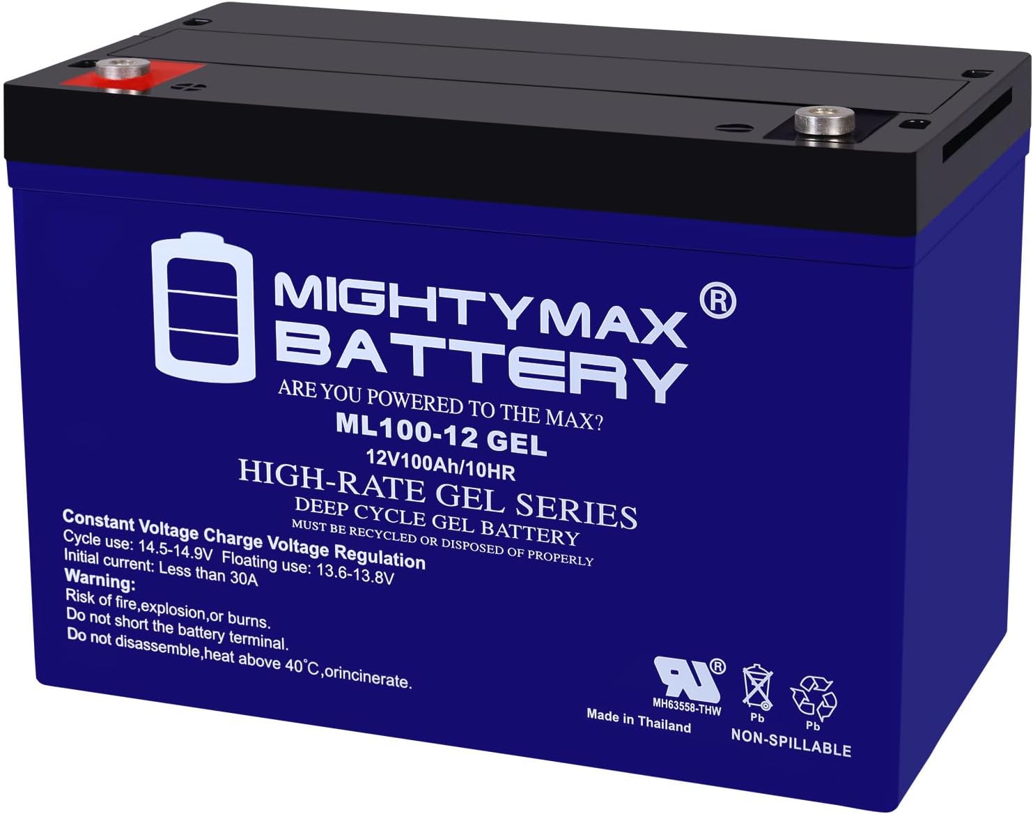 Mighty Max Battery 12V 100AH GEL Battery Replaces Goal Zero Yeti 1250 Solar Generator
