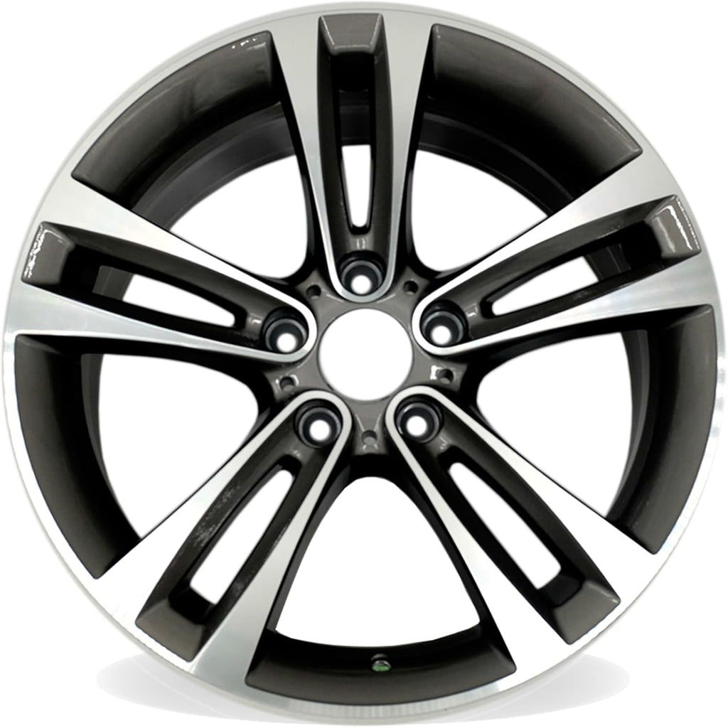 New Single 18' 18x8 Inch Wheel for 2012–2020 BMW 3 Series, 4 Series | OEM Design Replacement Rim | Machined Grey | Direct Fit - OE Stock Specs | 71540 71540B