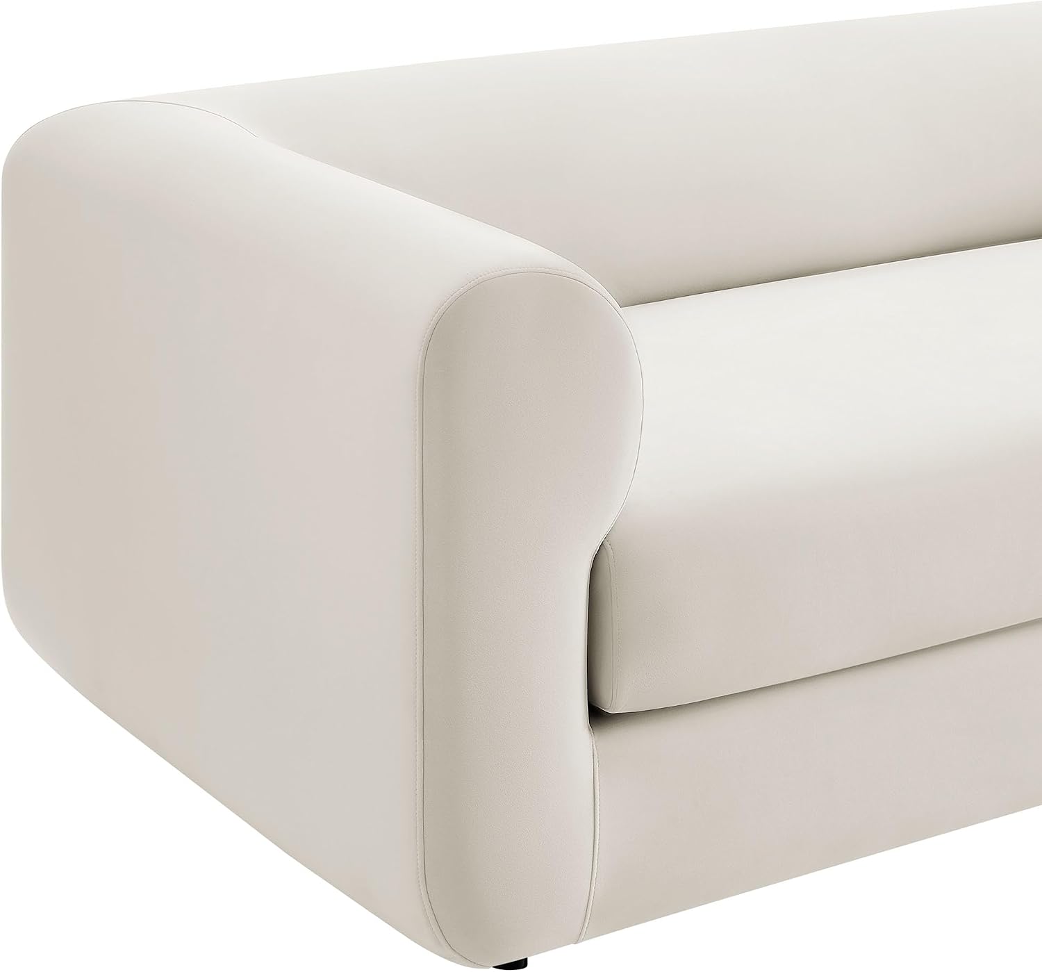 Modway Leif Performance Velvet Upholstered Sofa – 89 Inch Modern Tuxedo Sofa – Comfy 3 Seater Velvet Couch