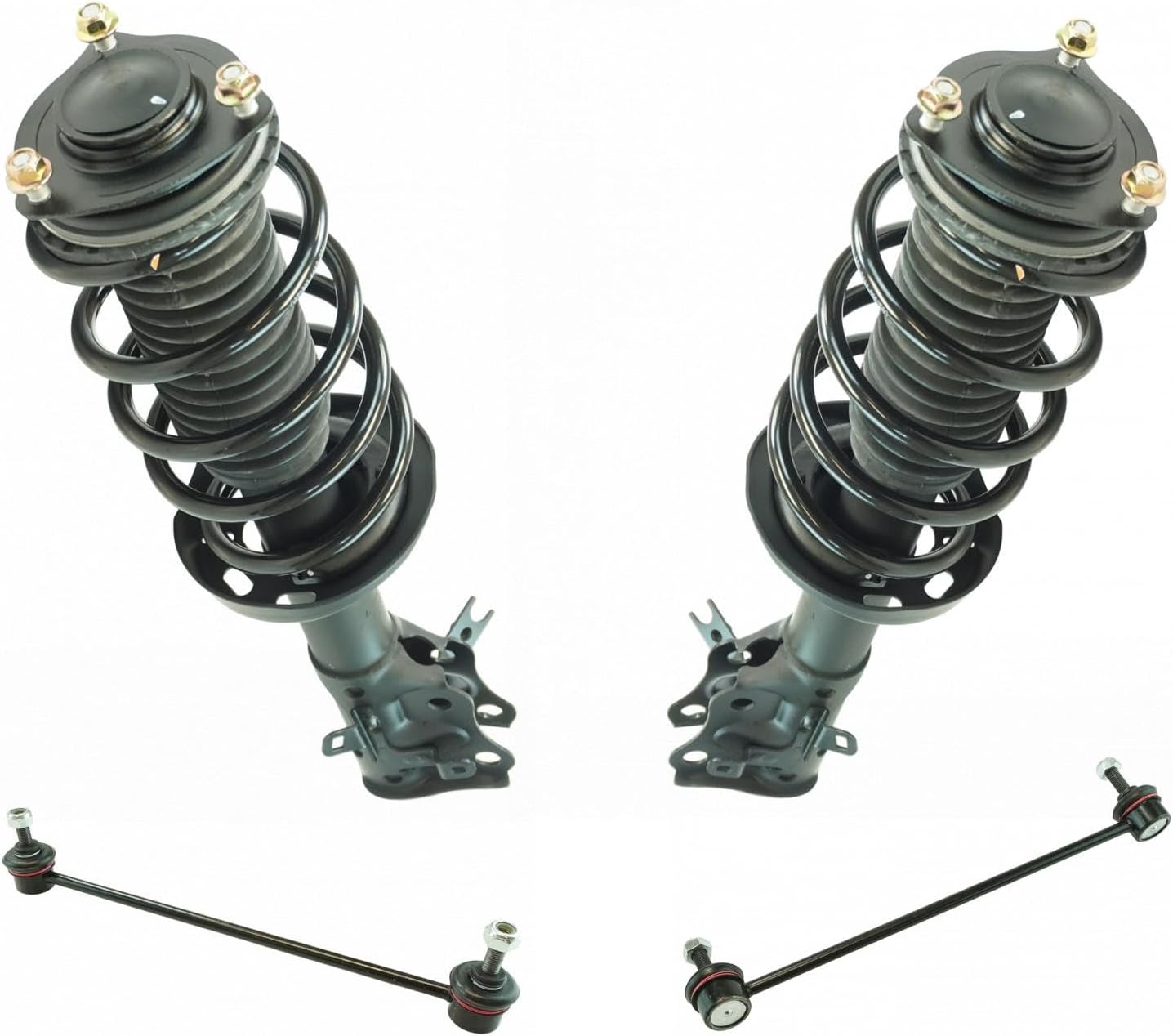 TRQ Front Suspension Kit Complete Strut & Coil Spring Assembly Sway Bar Stabilizer Link Compatible with 2012-2015 Honda Civic