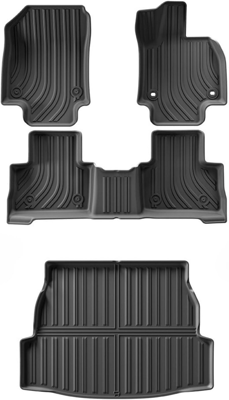 Car Floor Mats Compatible with Toyota RAV4 2024-2019 Right-Hand Drive Cargo Liner Trunk Pad TPE 3D Foot Mat(Red)