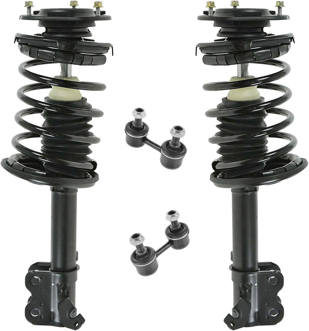 TRQ Front Suspension Kit Complete Strut & Coil Spring Assembly Sway Bar Stabilizer Link Compatible with 1998-2002 Chevrolet Prizm 1993-1997 Geo 1993-2002 Toyota Corolla