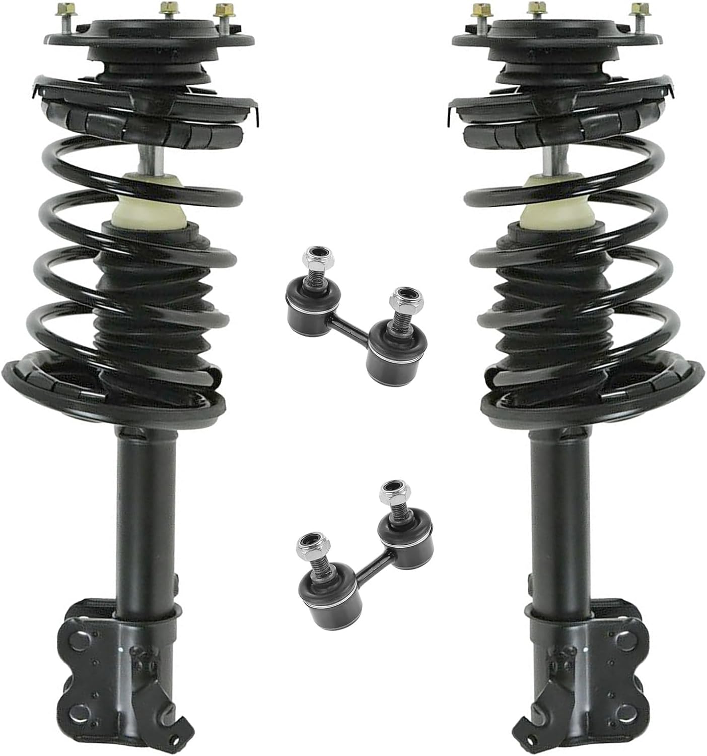TRQ Front Suspension Kit Complete Strut & Coil Spring Assembly Sway Bar Stabilizer Link Compatible with 1998-2002 Chevrolet Prizm 1993-1997 Geo 1993-2002 Toyota Corolla