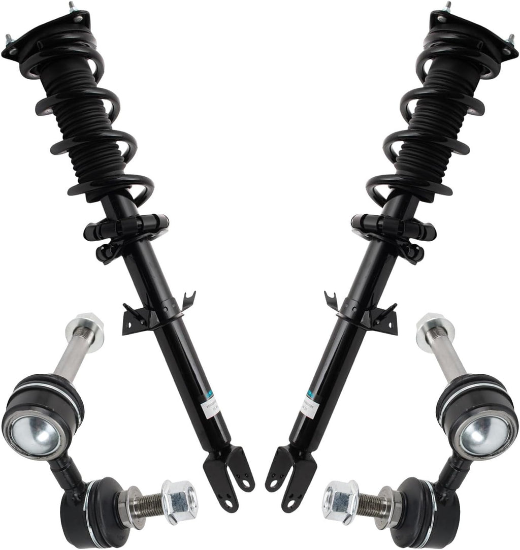 TRQ Front Suspension Kit Shock & Spring Strut Assembly Sway Bar Stabilizer Link Compatible with 2014-2017 INFINITI QX70