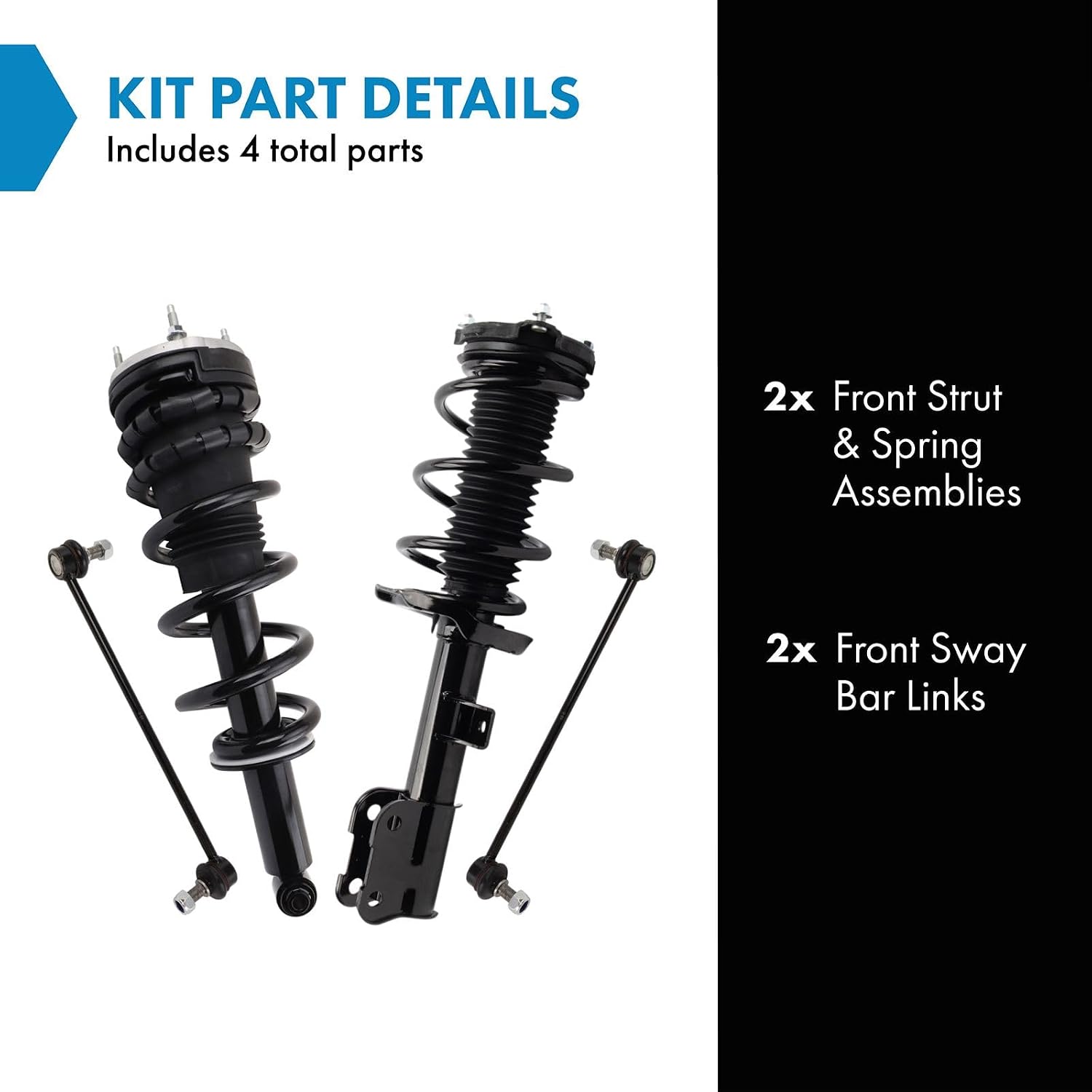 TRQ Front Suspension Kit Compatible with 2019 Hyundai Santa Fe