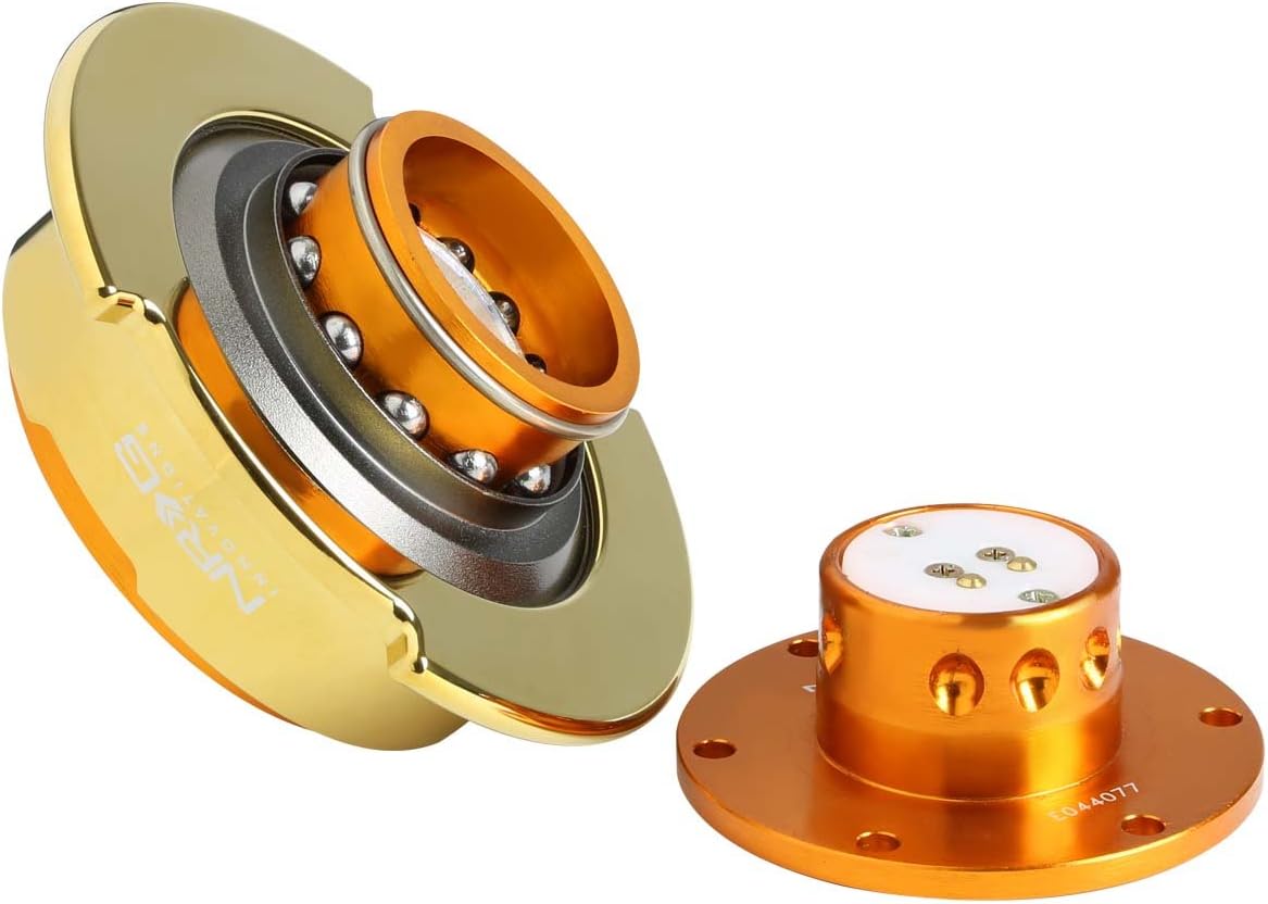 Auto Dynasty NRG SRK-250RG-CG Steering Wheel Ball Lock Quick Release Adaptor Kit with Chrome Gold Ring Gen 2.5, Rose Gold