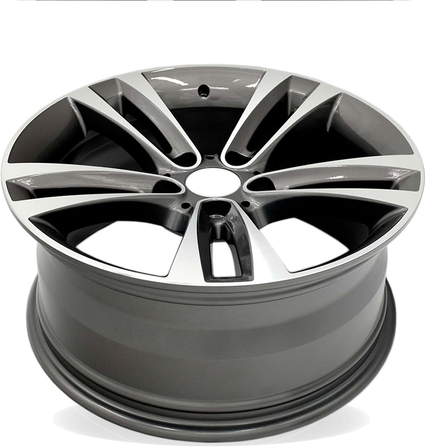 New Single 18' 18x8 Inch Wheel for 2012–2020 BMW 3 Series, 4 Series | OEM Design Replacement Rim | Machined Grey | Direct Fit - OE Stock Specs | 71540 71540B