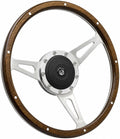 13'' Laminated Wood Steering Wheel with horn button